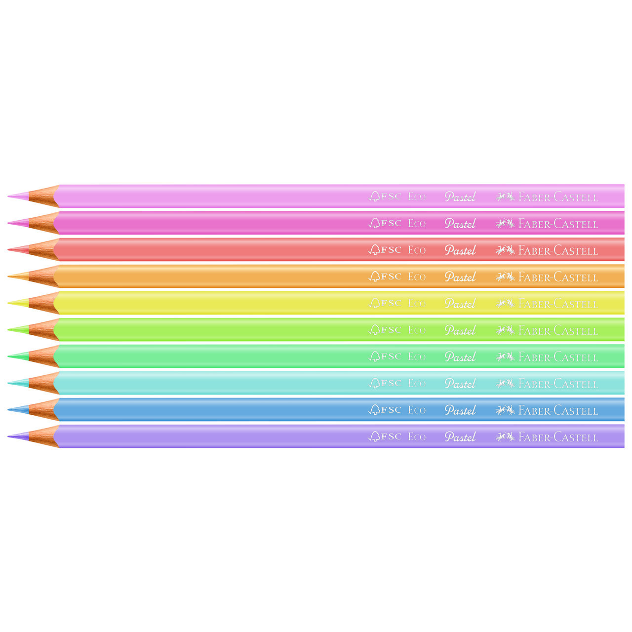 Lápis de cor 10 cores pastel Faber-Castell