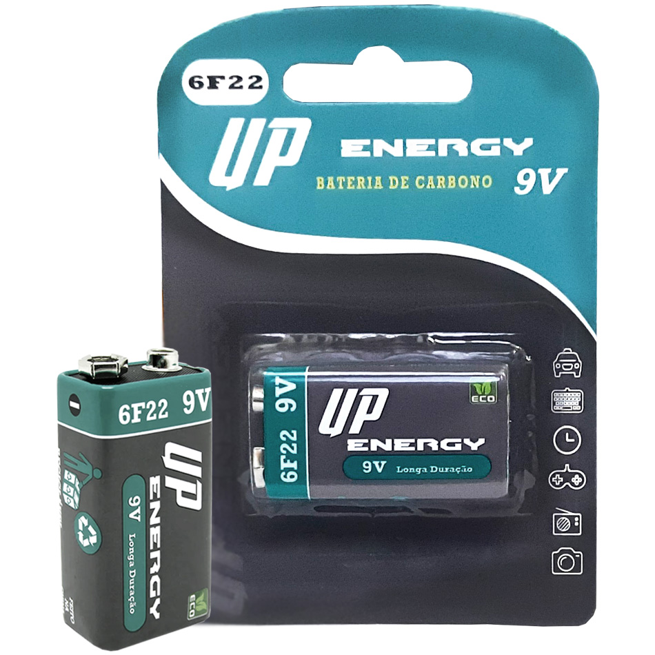 50pcs Bateria Pilha 9v 6F22 Up Energy Eco Original