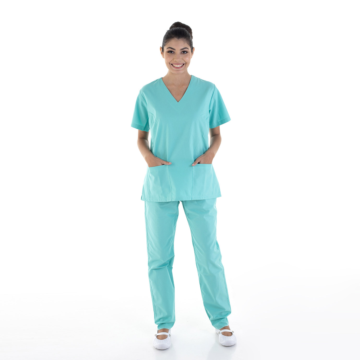 Kit com 2  Pijamas Cirúrgicos Scrub Feminino em Tecido Cedro Hospitalar - 100% Algodão