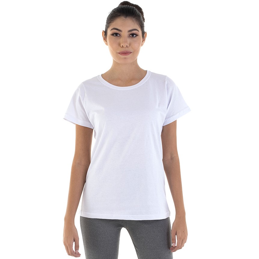 Kit Com 3 Camisetas Femininas Manga Curta 100% algodão - Branca e Preta
