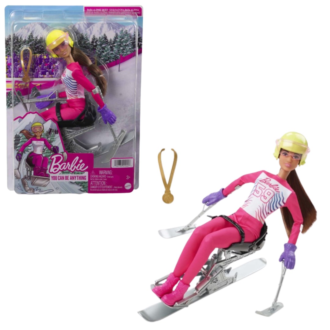 Boneca Barbie Morena Paratleta De Esqui Para Alpina Com Acessórios Mattel
