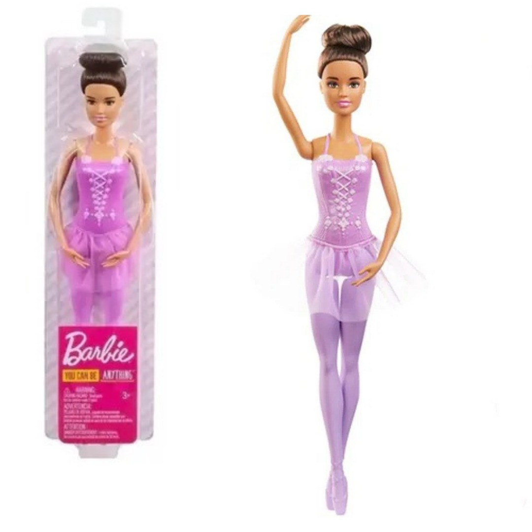 Boneca Barbie Morena Profissões Bailarina Clássica Roxa Mattel