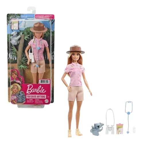 Boneca Barbie Profissões Loira Zoóloga Acessórios Mattel