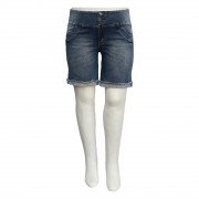 Bermuda Jeans Feminina Plus Size Elástico Cós Traseiro