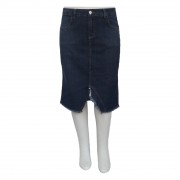 Saia Jeans Plus Size Barra Desfiada Ref 02 Moda Evangélica