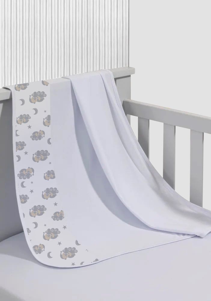 Kit Enxoval Bebe 12 Peças Conforto de Bebê Noite Estrelada Com Branco