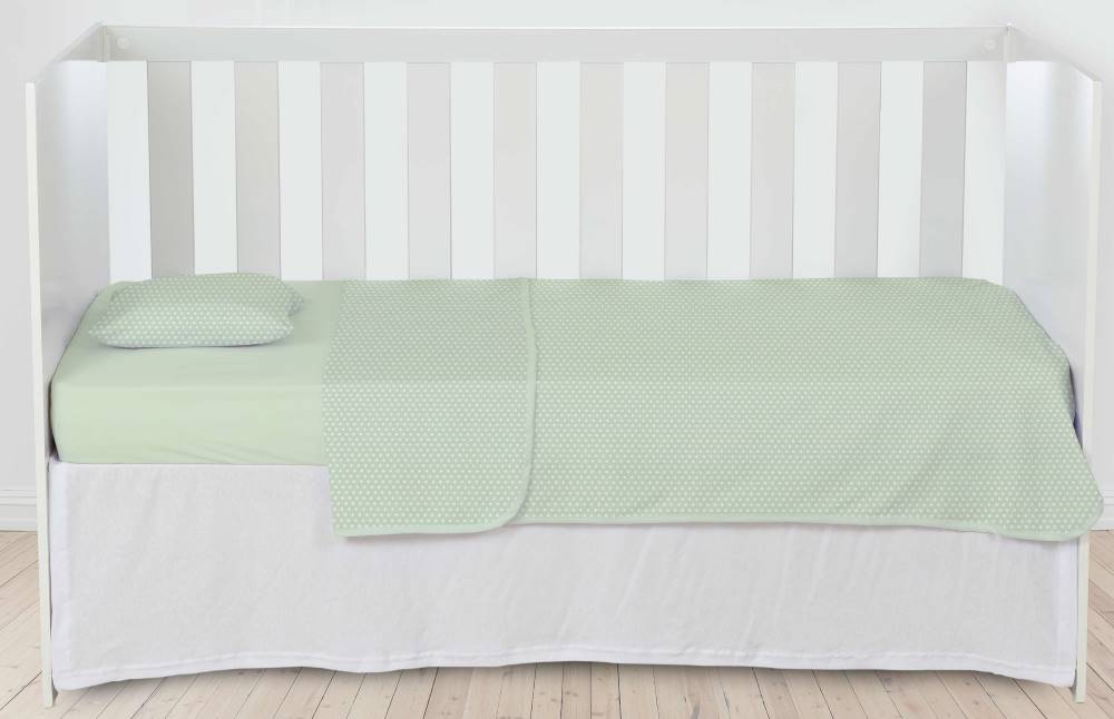 Kit Enxoval Bebe Completo 20 Peças Conforto de Bebê Poá Verde Claro