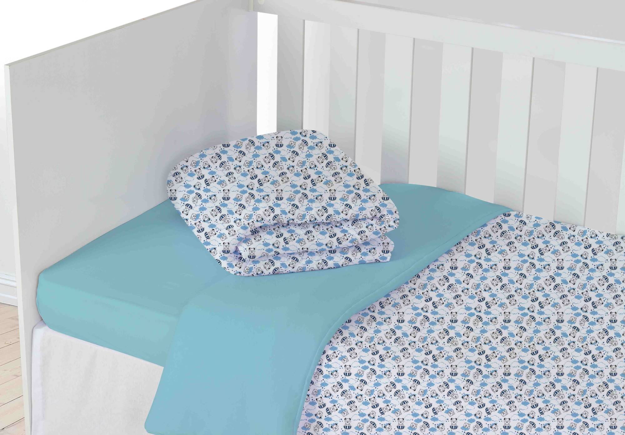 Kit Enxoval Bebe Completo 20 Peças Conforto de Bebê Ursinho Azul Claro