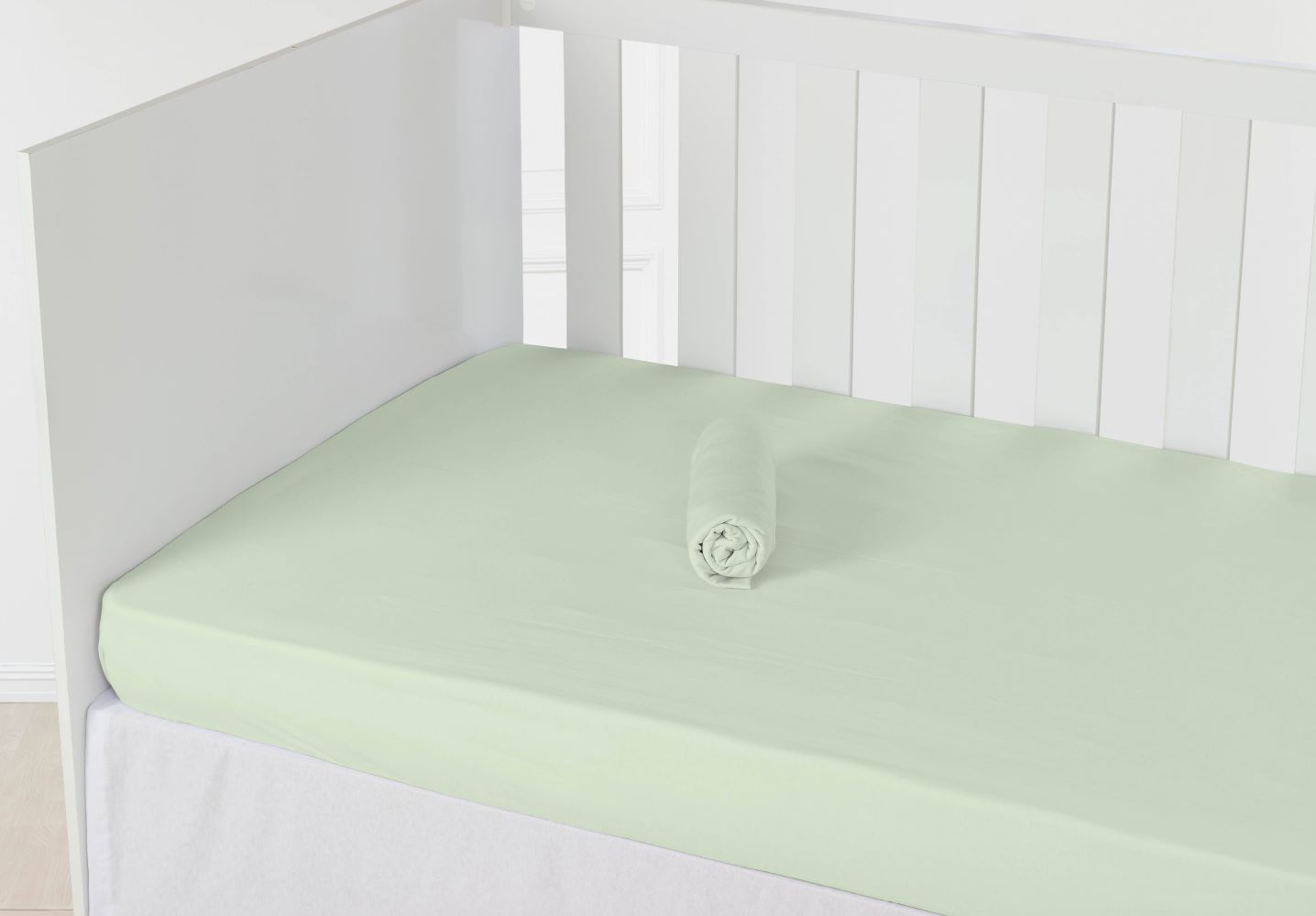 Lençol Berço Bebe Avulso Verde Claro Malha 100% algodão Conforto de Bebê