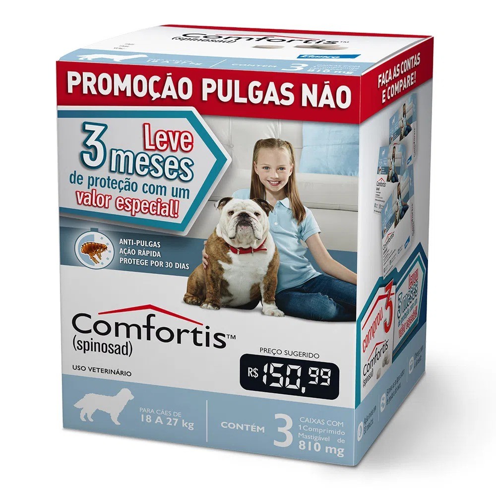 Antipulgas Elanco Comfortis 810 mg para Cães de 18 a 27 Kg