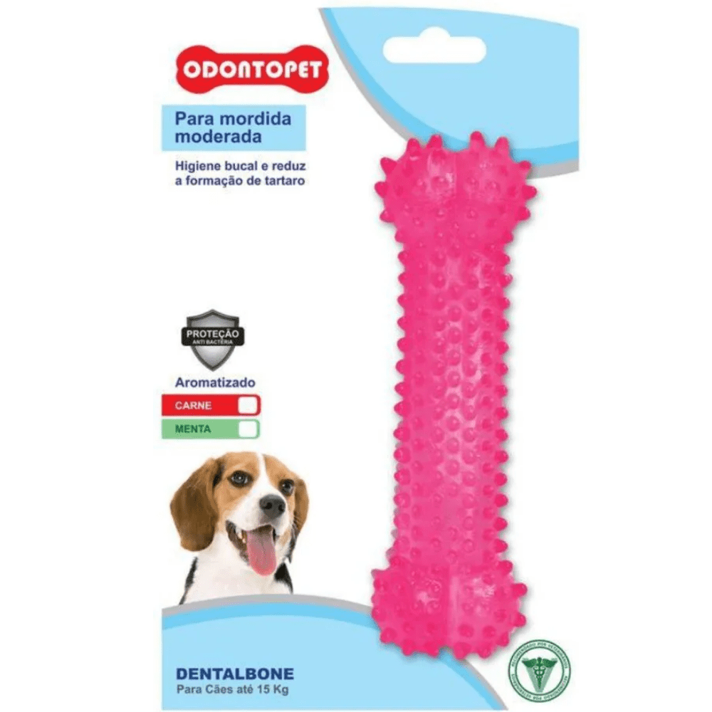 Brinquedo Cachorro Odontopet Dentalbone Osso Sabor Menta para Cães Até 15kg