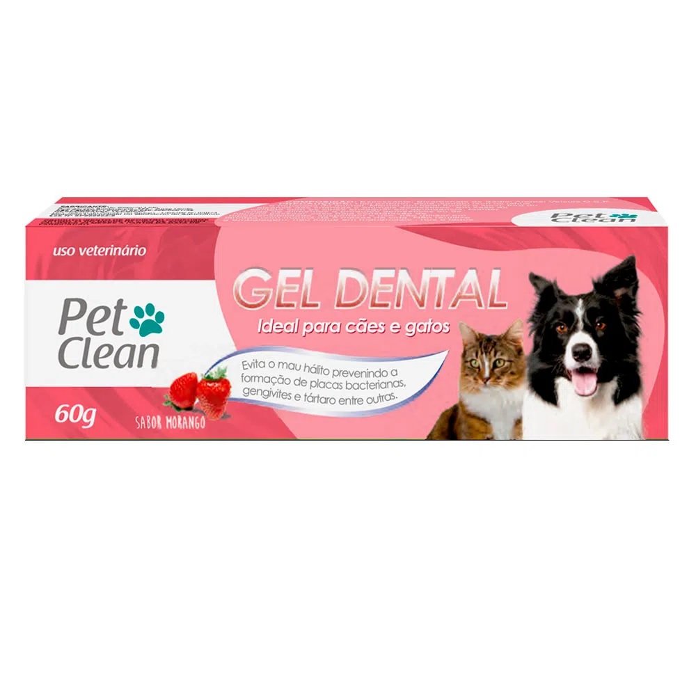 Gel Dental Pet Clean Morango 60g