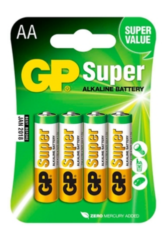Pilha Alcalina GP Super AA 1,5V Blister C/4