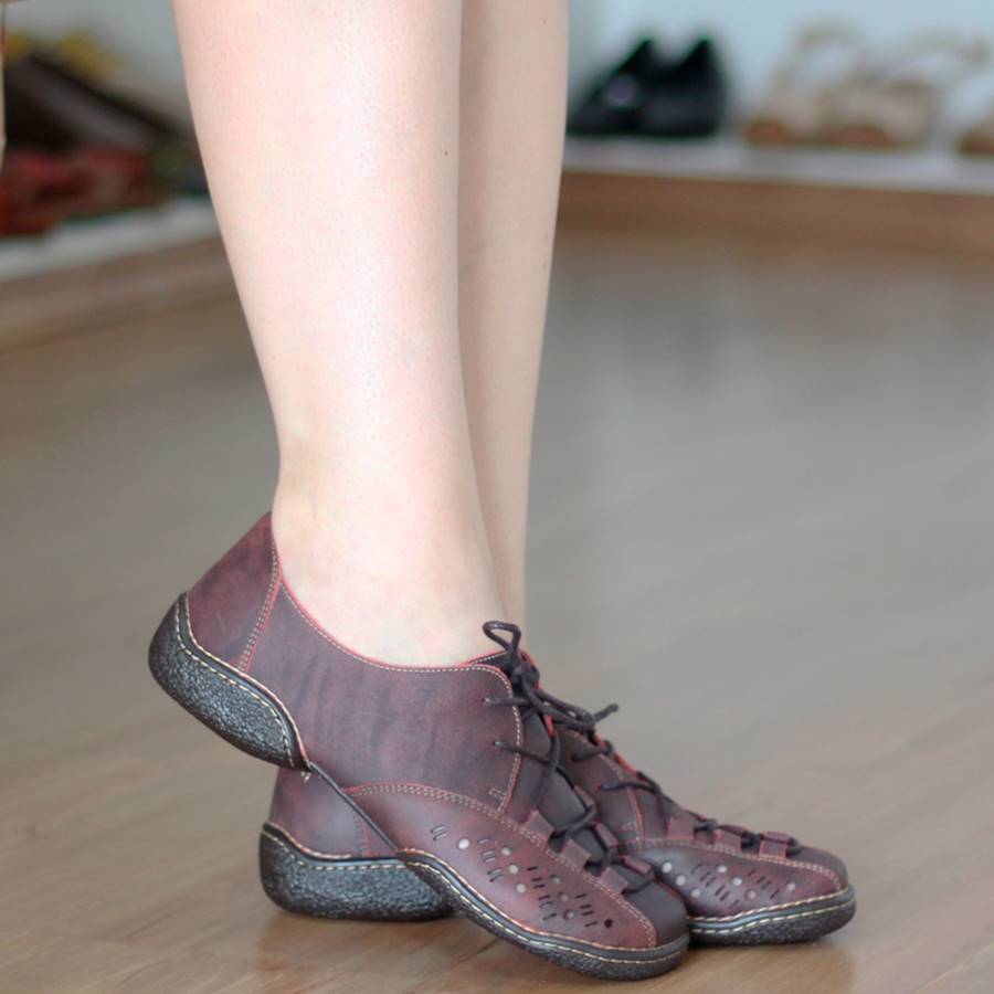 Sapato Sapatênis Boneca  Estilo Retrô Vintage Bordô CL0041
