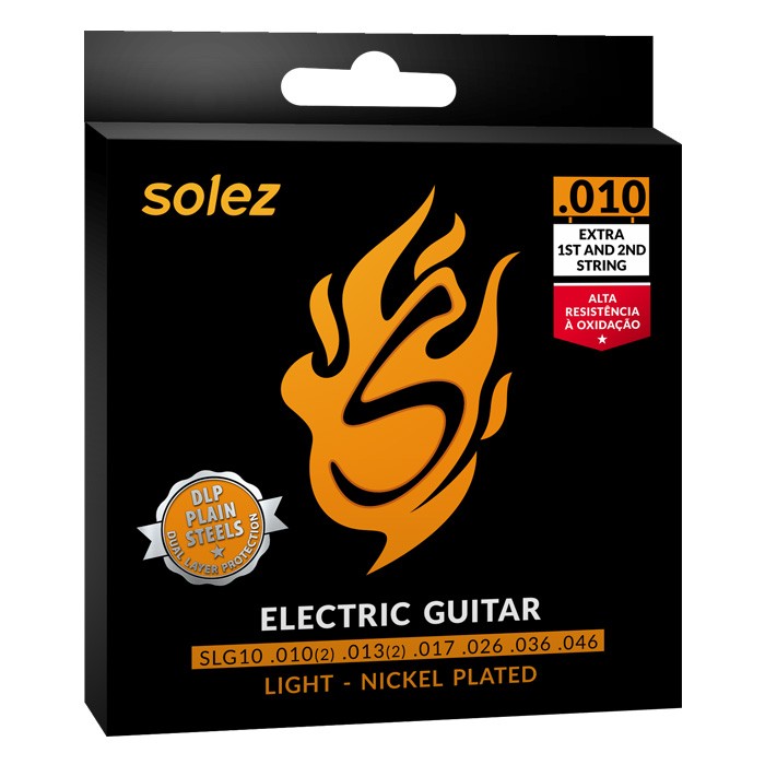 Cordas para Guitarra Solez SLG10 .010 - Tensão leve