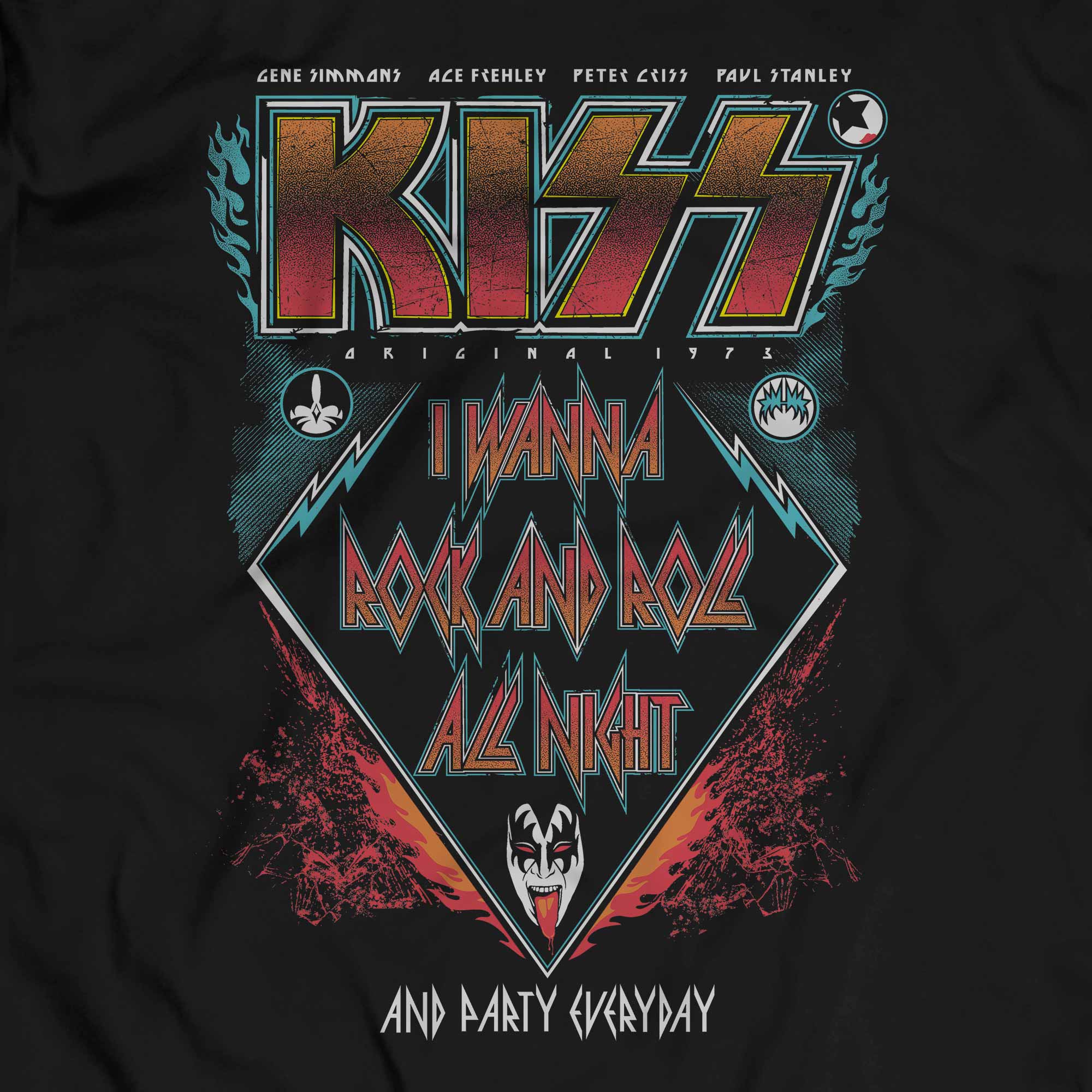 Camiseta I Wanna Rock And Roll All Night - Kiss -  Masculino