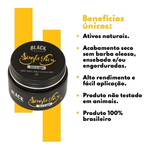 Kit Balm em Cera + Shampoo para Barba Black Barts® Single Ron
