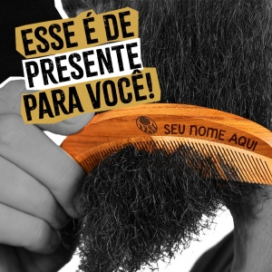 Kit Pente Grátis Personalizado + Balm + Óleo + Shampoo e Condicionador de Barba + Pomada Modeladora de Cabelo + Bag Artesanal