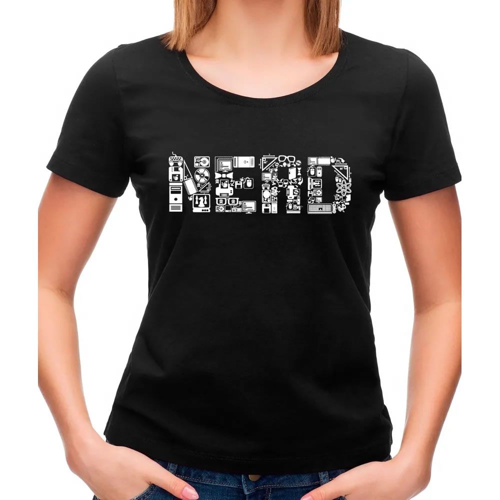 Camiseta Feminina Nerd Preta