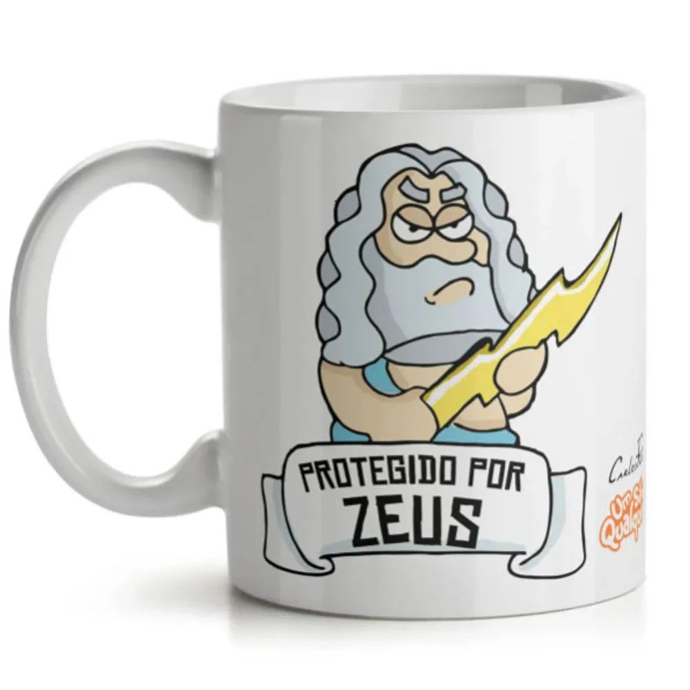 Caneca USQ Protegido Por Zeus