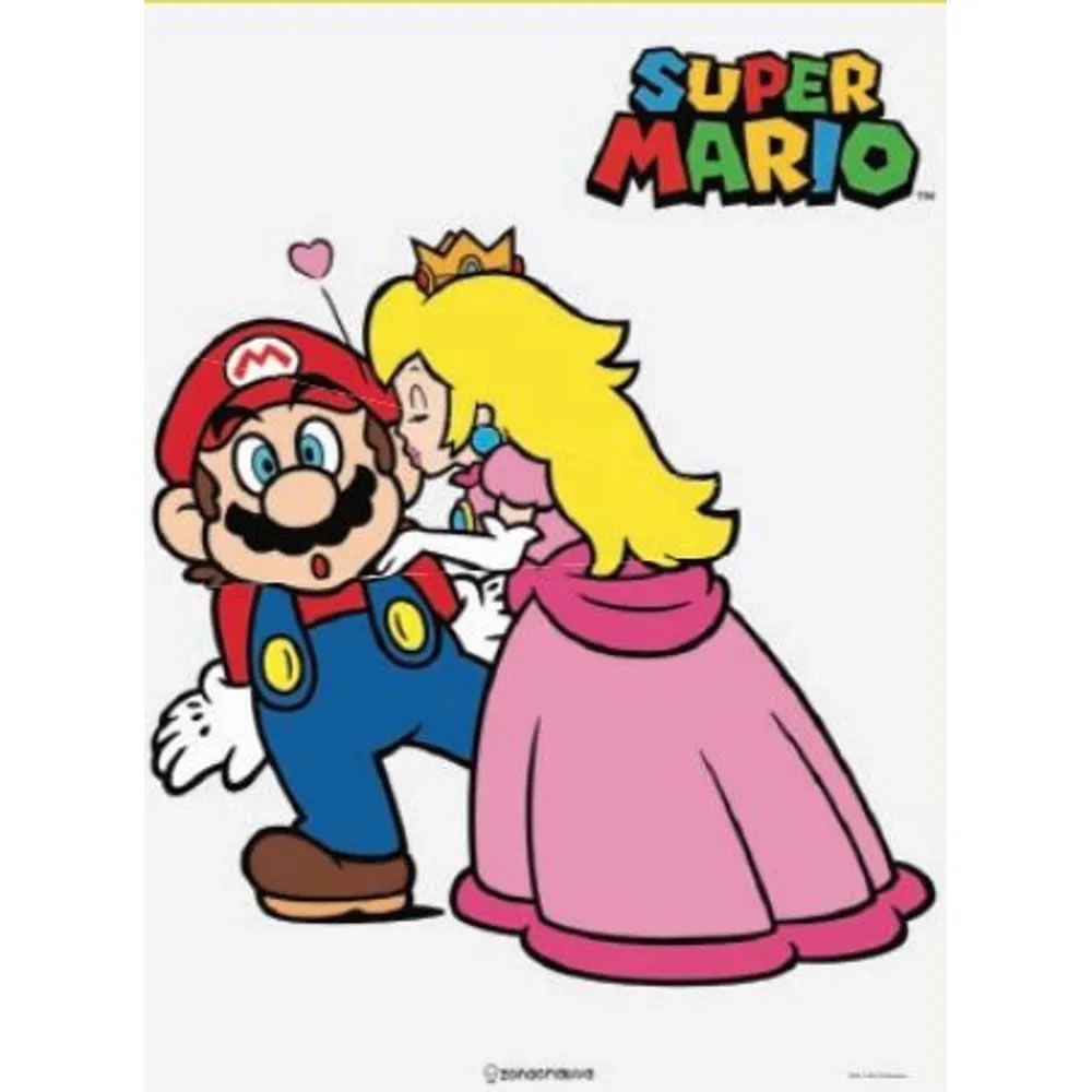 Quadro em Metal Mario Love