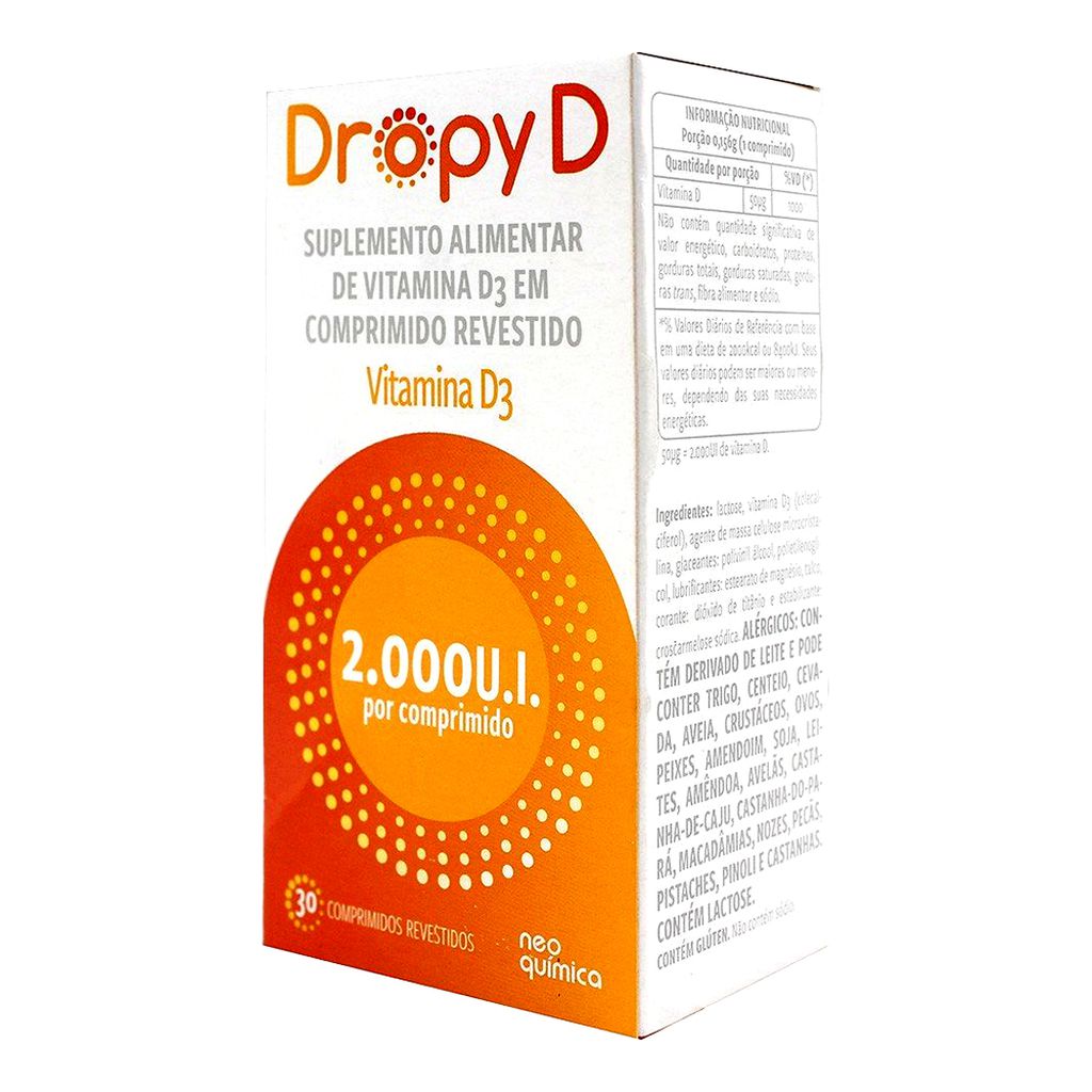 Dropy D  Vitamina D 2.000 UI 30 Cprs Revestido