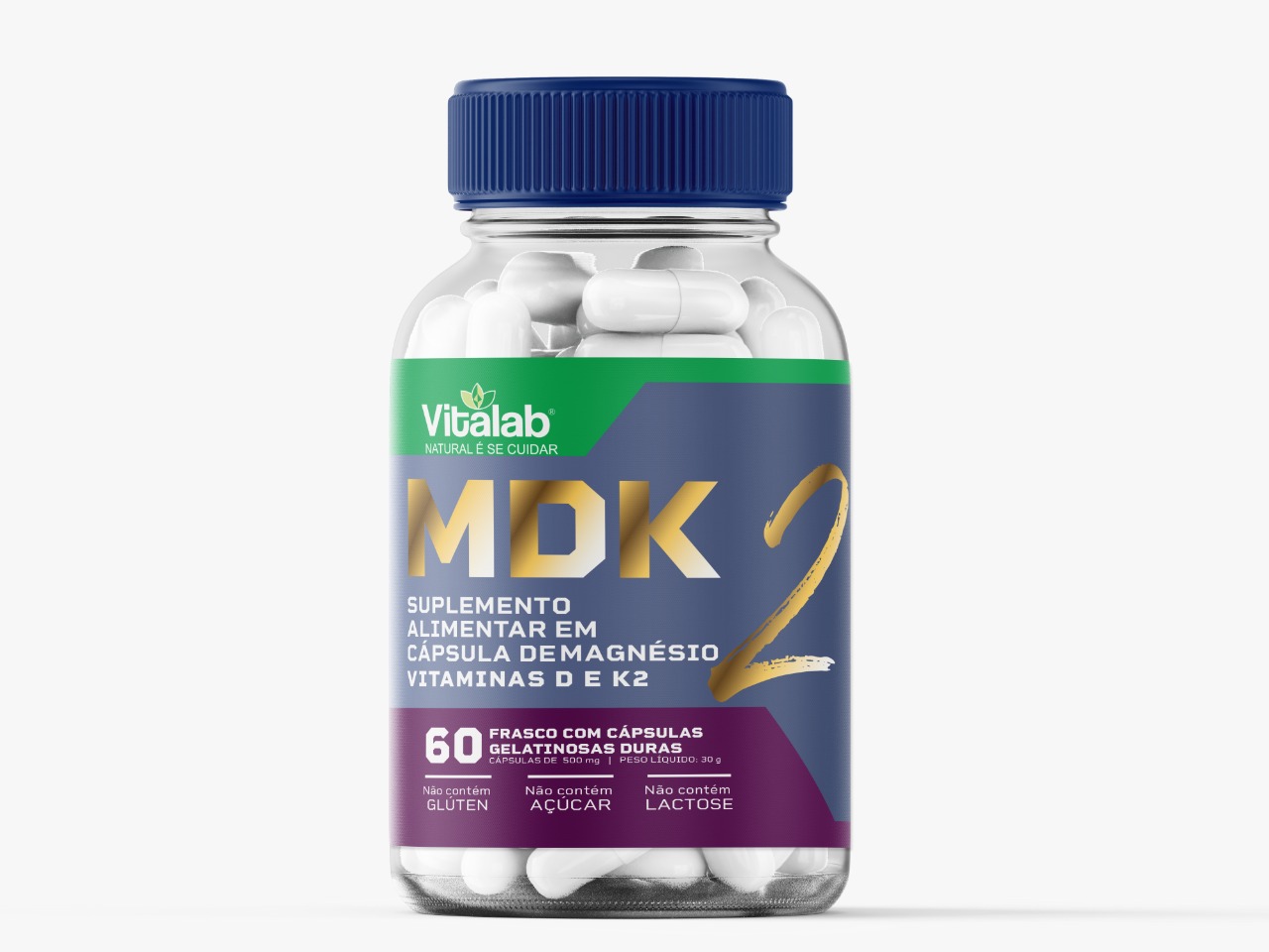 MDK 2 500MG Magnesio Vitamina D, K2  Aux. Prod. de hormônios