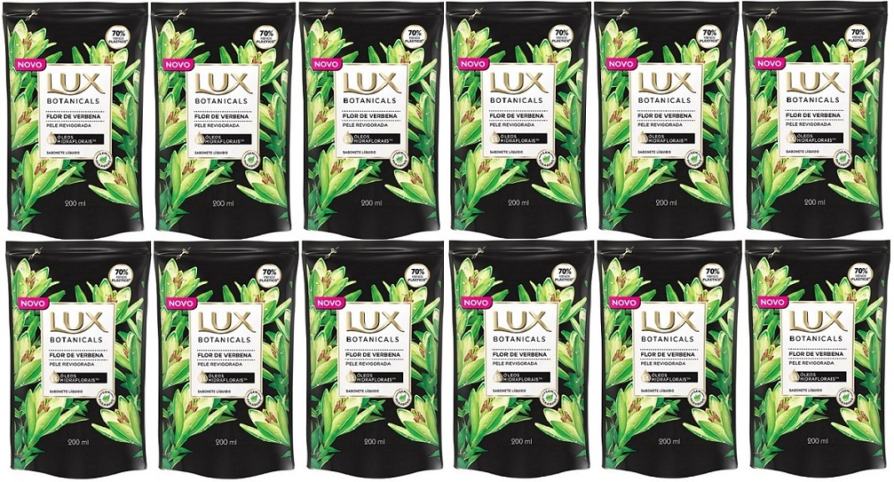 Sabonete Líquido LUX Flor de Verbena Refil 200ml 12 unidades