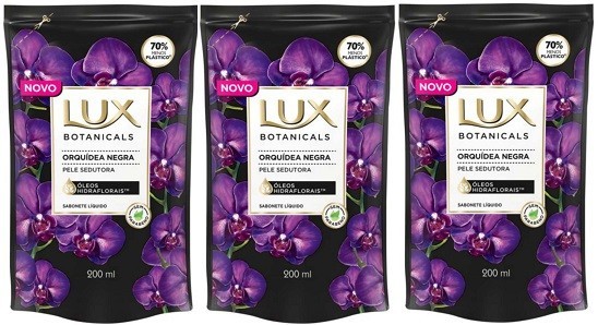 Sabonete Líquido Lux Orquídea Negra Refil 200ml 3 unidades