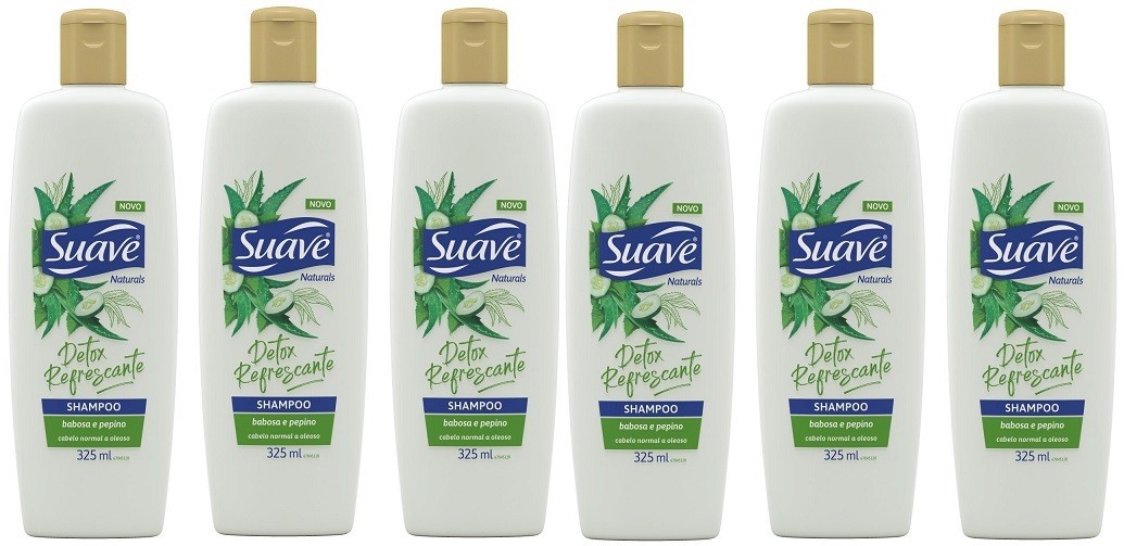 Shampoo Suave Babosa e Pepino 325ml 6 unidades