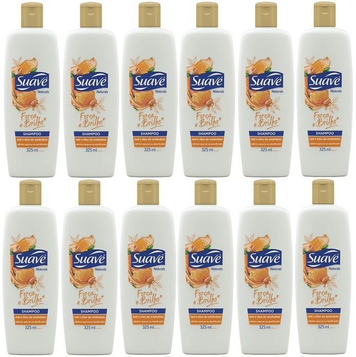 Shampoo Suave Mel e Óleo de Amêndoas 325ml 12 unidades