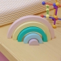 Adorno, enfeite de madeira arco íris para quarto infantil
