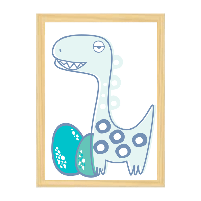 Quadro decorativo infantil  Dino Rex Azul