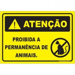 Proibido a permanência de animais