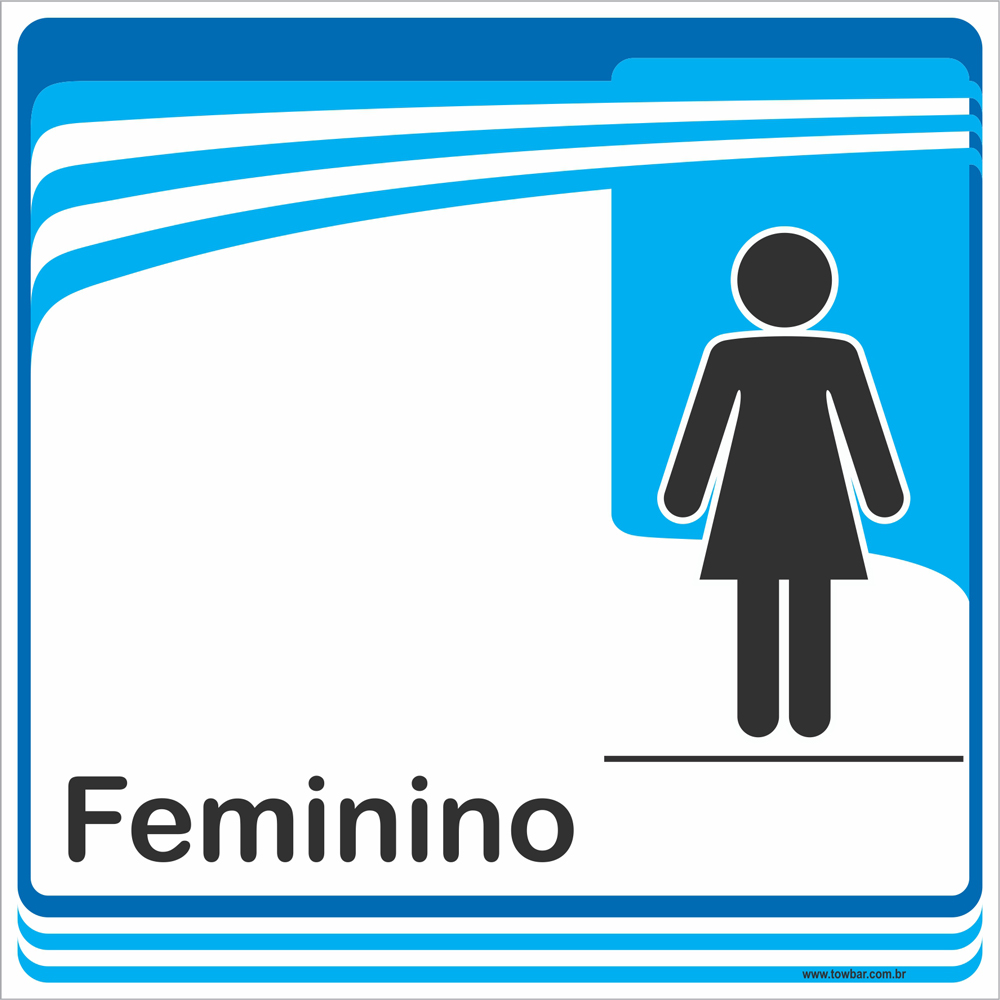 Identificação Banheiro Feminino (20x20cm)  - Towbar Sinalização de Segurança