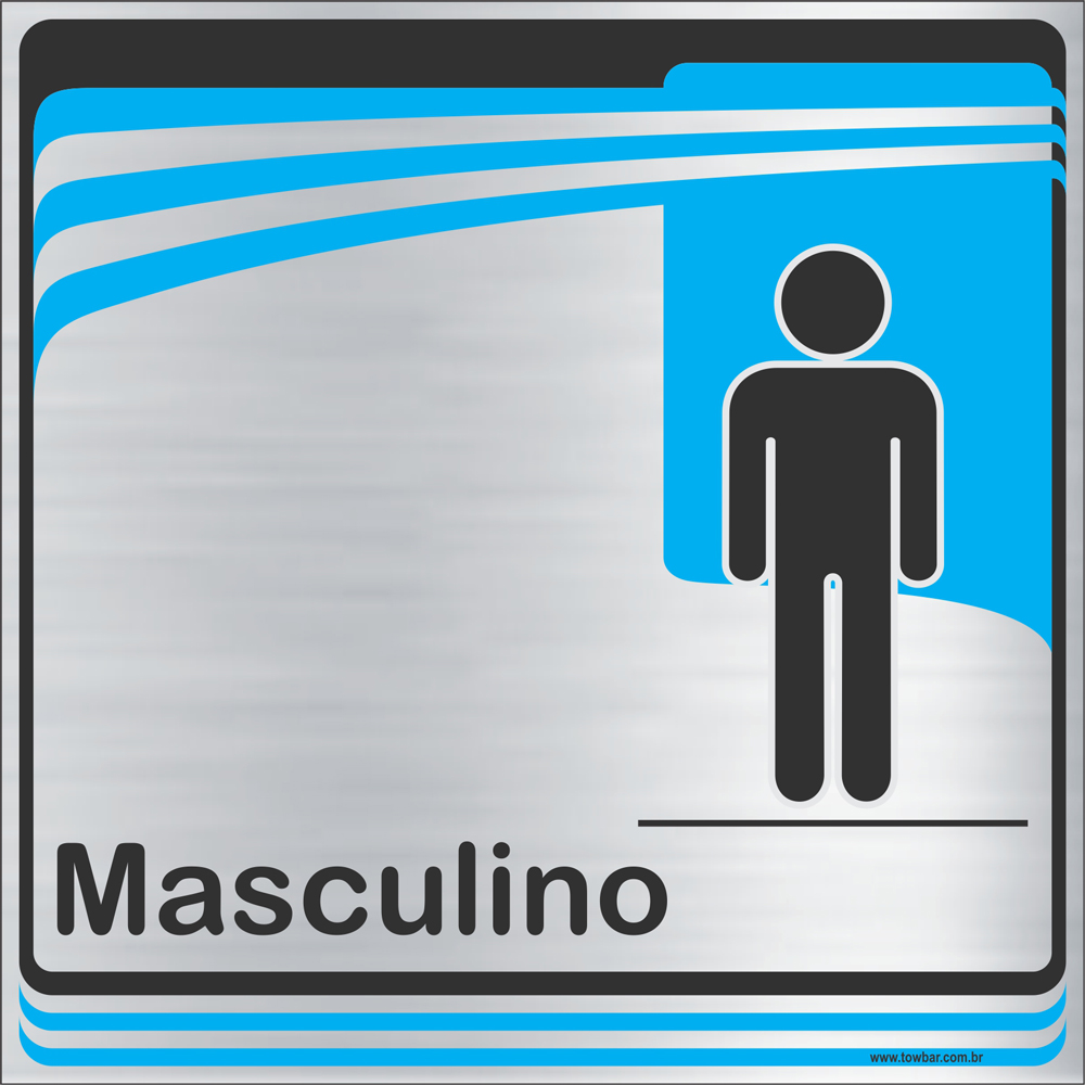 Identificação Banheiro Masculino (20x20cm)  - Towbar Sinalização de Segurança