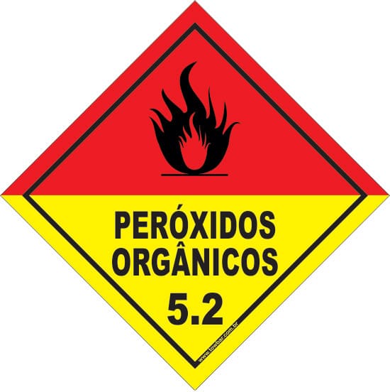Classe 5 - Peróxido Orgânico 5.2  - Towbar Sinalização de Segurança