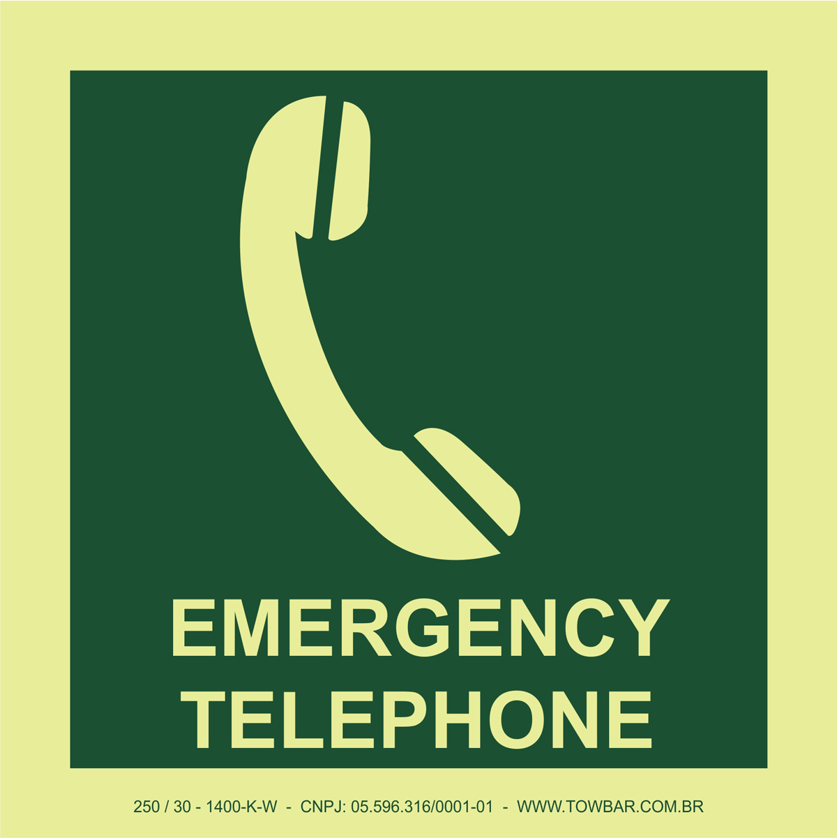 Emergency Telephone  - Towbar Sinalização de Segurança