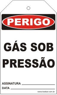 Perigo - Gás sob pressão  - Towbar Sinalização de Segurança