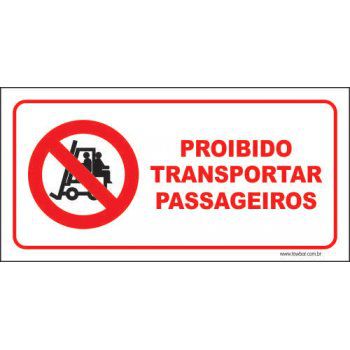 Proibido transportar passageiros  - Towbar Sinalização de Segurança