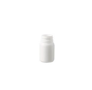 Pote para Cápsula, Plástico, 35ml Branco Leitoso, Com Tampa Rosca Lacre Branca R35 - c/10Unidades  Injeplast