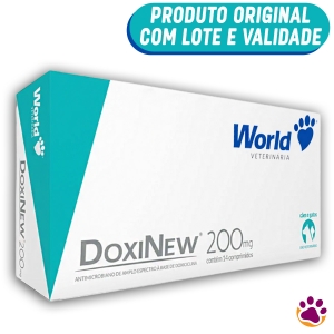 Antimicrobiano Doxinew Comprimido para Cães e Gatos - 14 Comprimidos - 200mg - World Vet