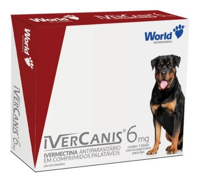 Antiparasitário Ivercanis para Cães - 06mg com 4 Comprimidos - World Vet