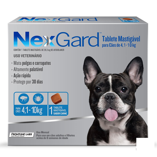 Antipulgas e Carrapatos Nexgard para Cães - 4,1 a 10kg - 1 Tablete - Boehringer Ingelheim