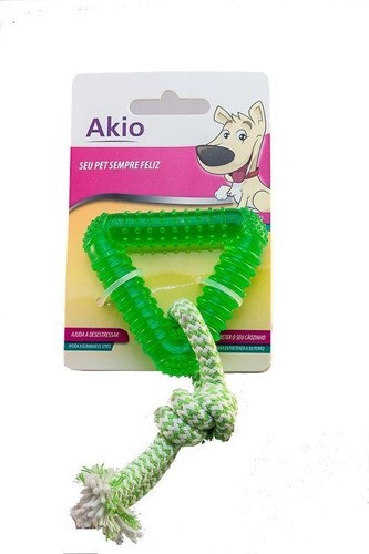 Brinquedo Mordedor Triângulo com Corda para Cães - Akio