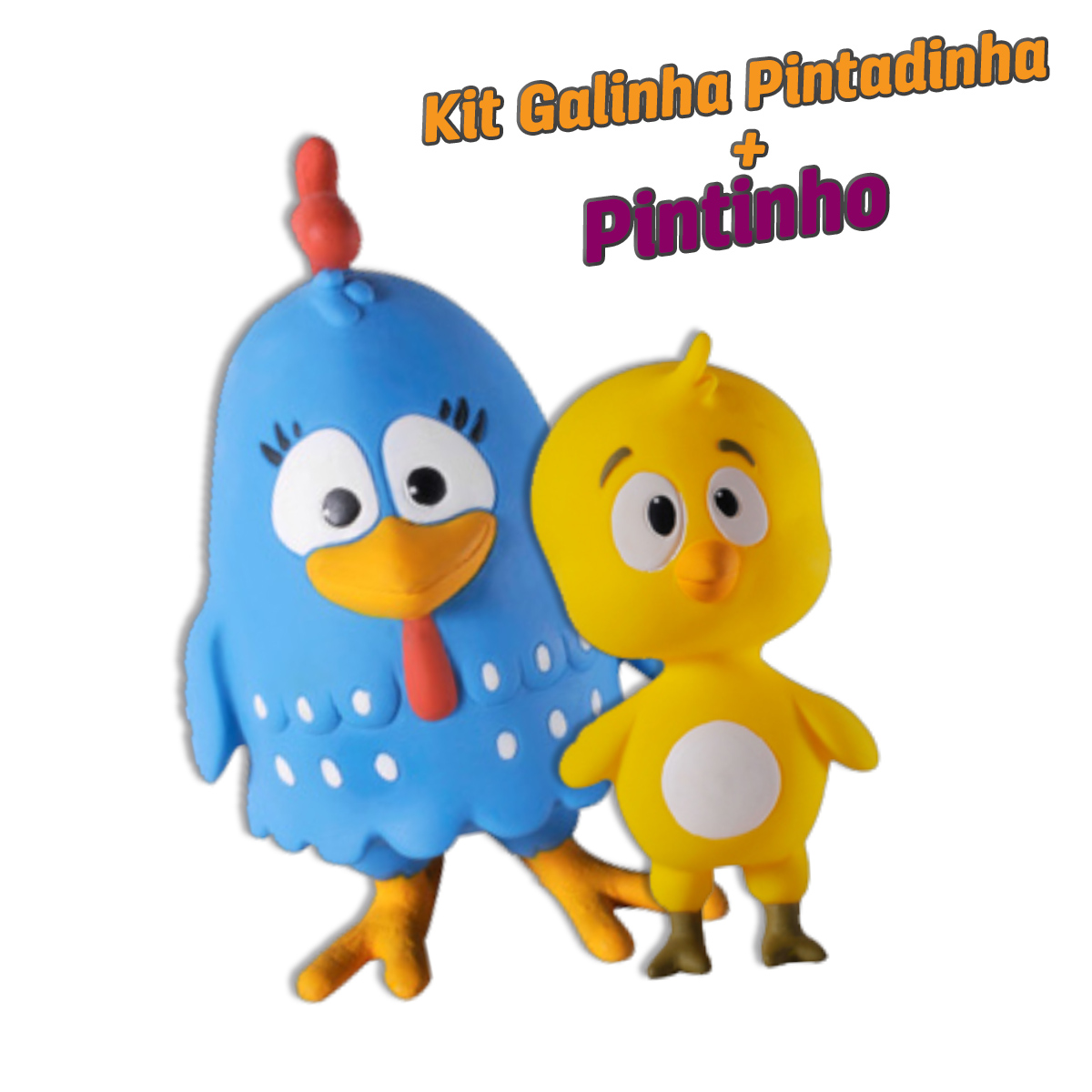 Kit Brinquedo em Látex Atóxico Galinha Pintadinha + Pintinho para Cães e Gatos - Latoy