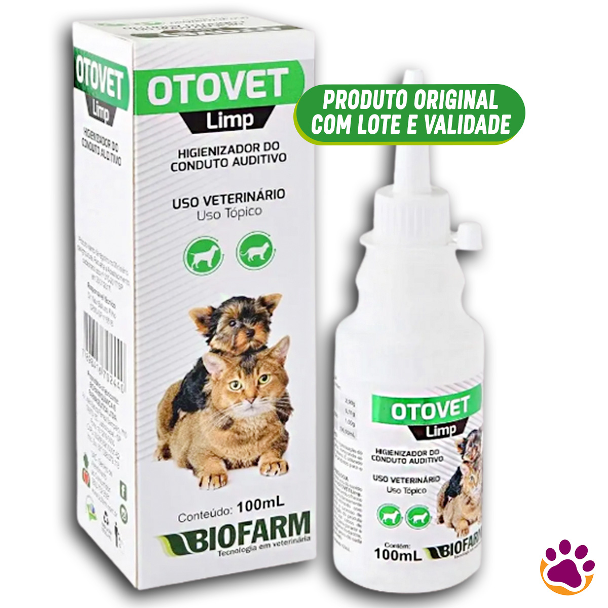 Otovet Limp Solução Otológica para Higienização de Cães e Gatos - 100mL - Biofarm