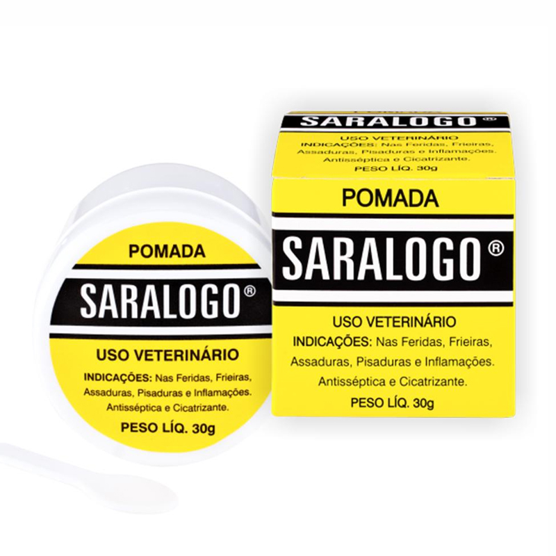 Pomada Antisséptica Cicatrizante Saralogo para Cães e Gatos - 30g - Saralogo