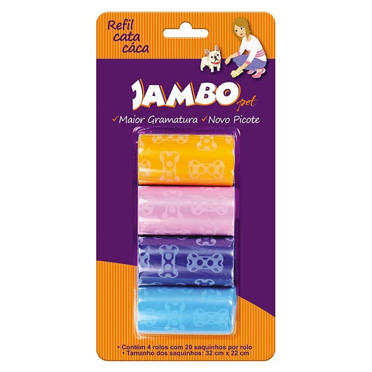 Refil de Sacolas com 4 Rolos Basic - Jambo Pet