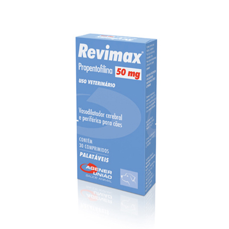 Suplemento Vasodilatador Revimax® para Cães - 50mg - 30 Comprimidos - Agener União